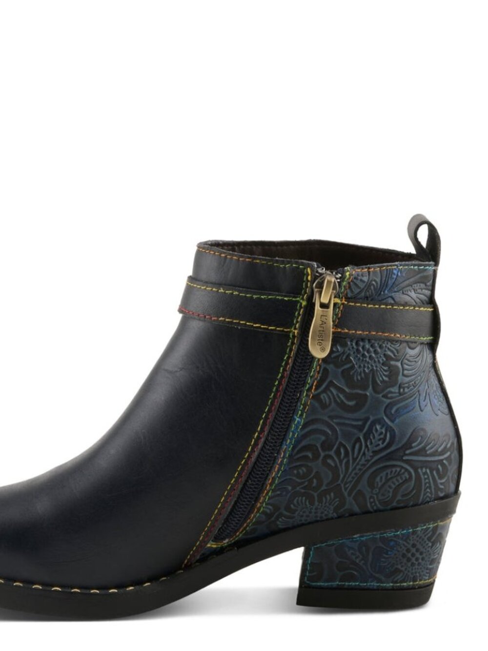 L'ARTISTE Acree Navy Leather Ankle Boots Women's EU 37